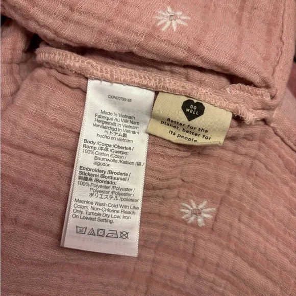 Madewell Pink Embroidered Cotton Gauze Blouse - Picture 5 of 5